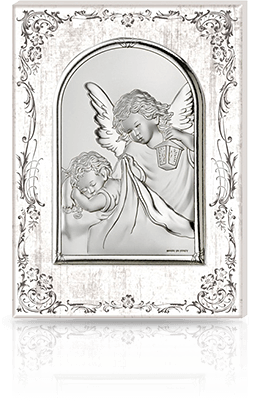 Aniołek z latarenką: obrazek święty na drewnie - Valenti