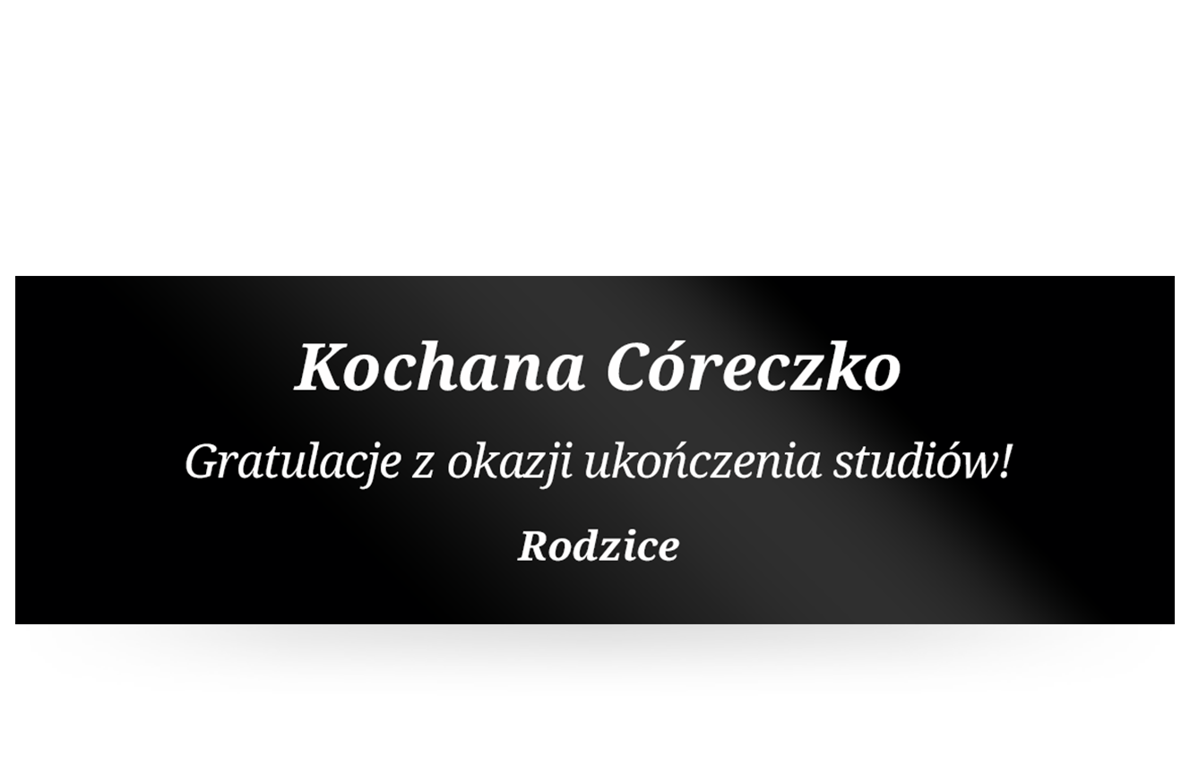 Grawerowana tabliczka na prezent - CZARNA Prostokątna, aluminium Lanotti BL13X4