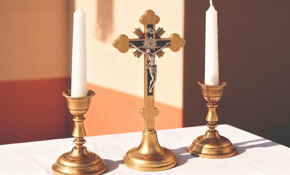 Komplet kolędowy z krzyżem, świecami i kropidłem – Lanotti