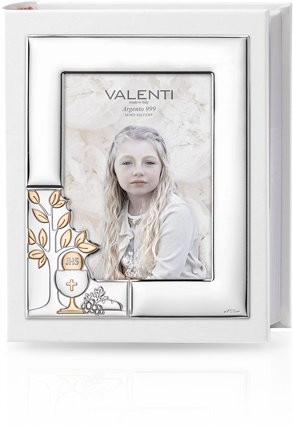 Album na Komunię z ramką: srebrna pamiątka komunijna - Valenti