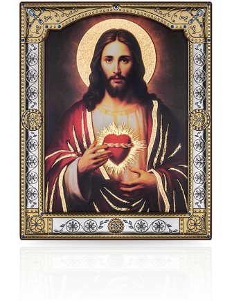 Ikona Jezus Chrzystus Stylizowana ikona za szkłem z grawerem Cuore CU006