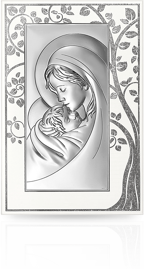 Obraz srebrny Matka Boża: na białym drewnie - Beltrami