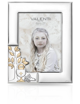 Ramka na zdjęcie komunijne Srebrna pamiątka Komunii Św. z grawerem Valenti 51119