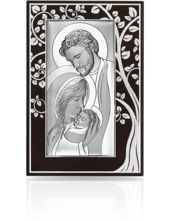 Św. Rodzina obraz srebrny Pamiątka na ślub i rocznicę z grawerem Beltrami 6810M