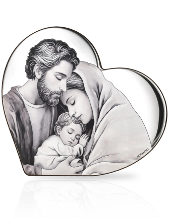 Obraz Św. Rodzina na aluminium Pamiątka na ślub i rocznicę z grawerem Iconic IC014