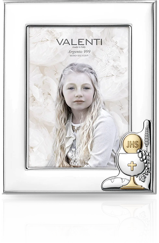 Ramka na zdjęcie komunijne: srebrna pamiątka Komunii Św. - Valenti