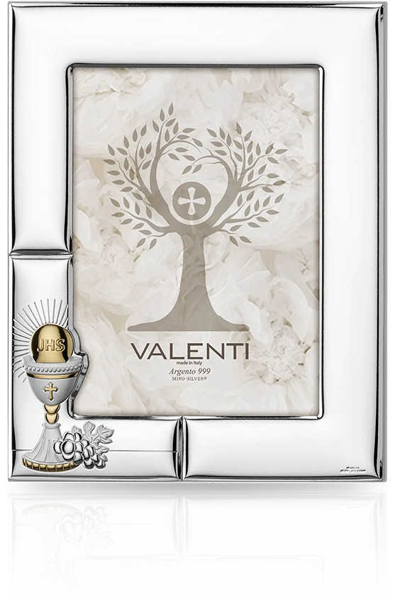 Ramka na zdjęcie komunijne: srebrna pamiątka Komunii Św. - Valenti