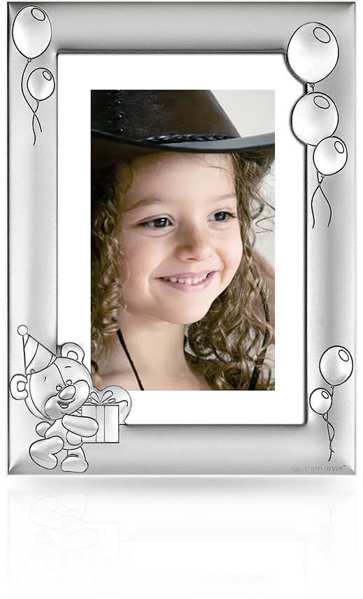 Ramka na zdjęcia z misiem: srebrna pamiątka - Beltrami