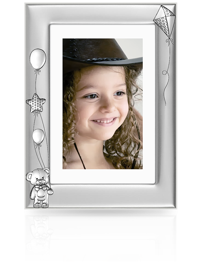 Ramka na zdjęcia z misiem: srebrna pamiątka - Beltrami