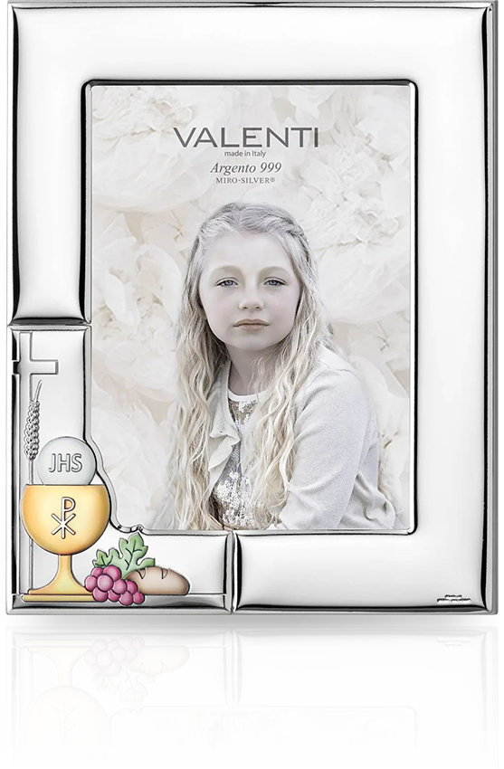 Ramka na zdjęcie komunijne: srebrna pamiątka I Komunii - Valenti