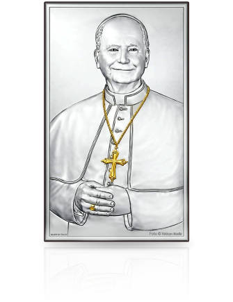 Obrazek srebrny Papież Leon XIV Obrazek srebrny ze złoceniami z grawerem Valenti 81449