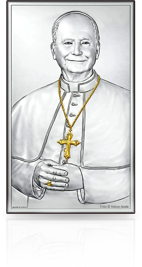 Obrazek srebrny Papież Leon XIV: obrazek srebrny ze złoceniami - Valenti