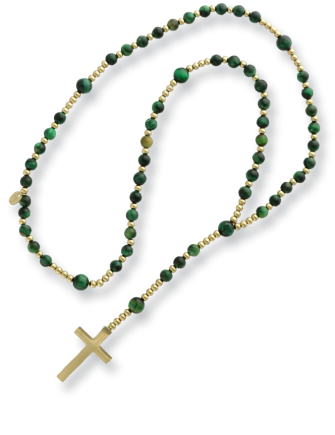 Różaniec klasyczny Z kamieni naturalnych z grawerem Yvon ROZ434