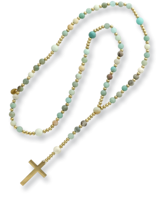 Różaniec klasyczny Z kamieni naturalnych z grawerem Yvon ROZ430