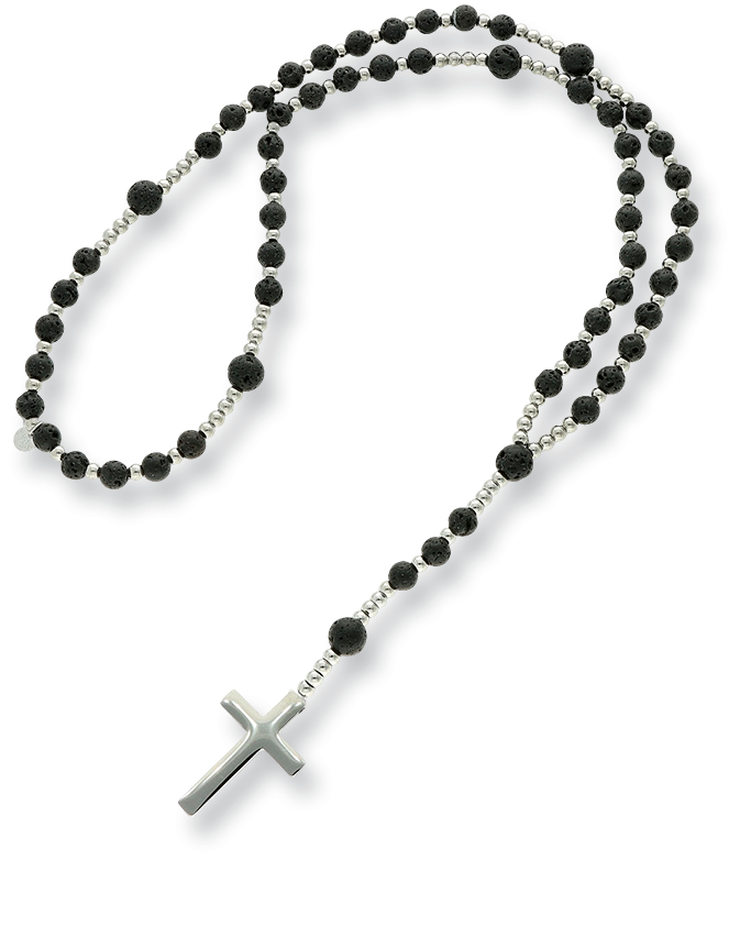 Różaniec naszyjnik: z ciemnych kamieni naturalnych - Yvon
