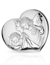 Aniołek z latarenką Obrazek srebrny z aniołkiem z grawerem Valenti 81258