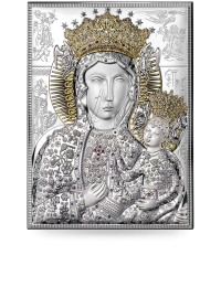 Matka Boska Częstochowska Srebrna ikona z grawerem Valenti 18045