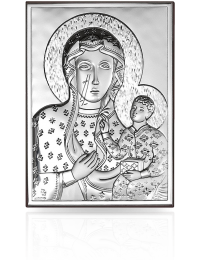Matka Boska Częstochowska Ikona srebrna z grawerem Beltrami 6323