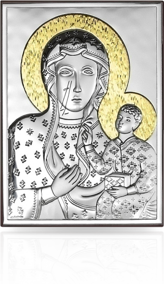 Matka Boska Częstochowska: srebrna ikona ze złoceniami - Beltrami