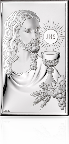 Jezus Chrystus nad Hostią: srebrny obrazek - Valenti