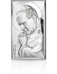 Obrazek srebrny Jan Paweł II Pamiątka srebrna z grawerem Valenti 81234