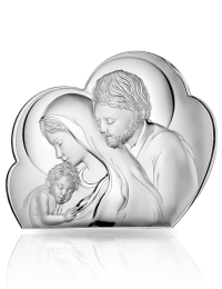 Święta Rodzina w chmurce Obrazek srebrny z grawerem Valenti 81245
