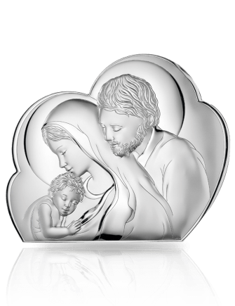 Święta Rodzina w chmurce Obrazek srebrny z grawerem Valenti 81245