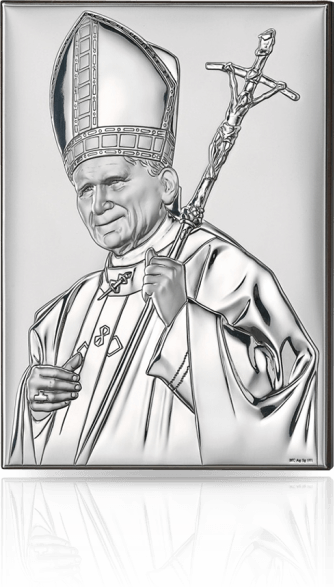 Jan Paweł II: obrazek srebrny z papieżem - Valenti