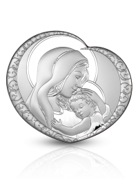 Matka Boska z dzieciątkiem Obrazek srebrny z grawerem Beltrami 6563