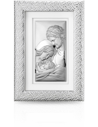 Święta Rodzina Obraz srebrny w ramie za szkłem z grawerem Valenti JAP757