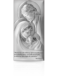Święta Rodzina z cytatem Obraz srebrny na Ślub z grawerem Beltrami 6380SW