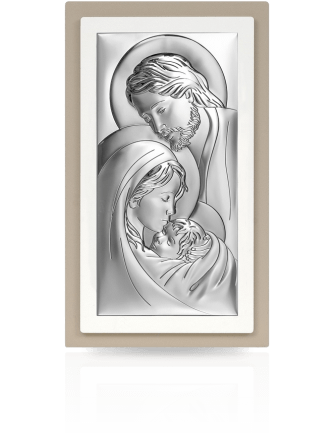 Święta Rodzina w ramce srebrny obraz duży z grawerem Beltrami 6380