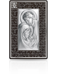 Święta Rodzina z modlitwą srebrny obraz duży z grawerem Beltrami 6380M