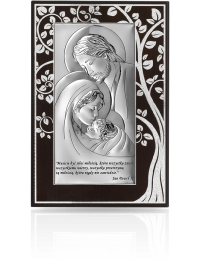 Św. Rodzina drzewko szczęścia Obraz srebrny z cytatem z grawerem Beltrami 6380SWM