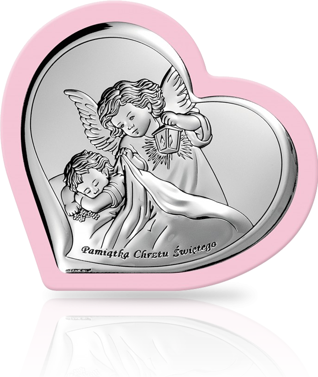 Anioł Stróż dla dziewczynki: obrazek srebrny na Chrzest - Beltrami