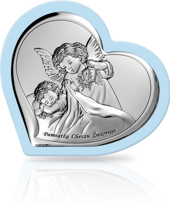 Anioł Stróż dla chłopca: obrazek srebrny na Chrzest - Beltrami