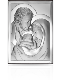 Obraz srebrny ze Świętą Rodziną Pamiątka ślubu i rocznicy z grawerem Beltrami 6649