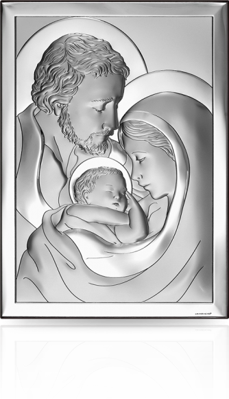 Obraz srebrny ze Świętą Rodziną: pamiątka ślubu i rocznicy - Beltrami