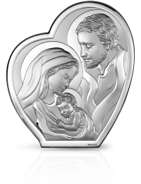 Święta Rodzina serce Duży obraz srebrny z grawerem Beltrami 6652
