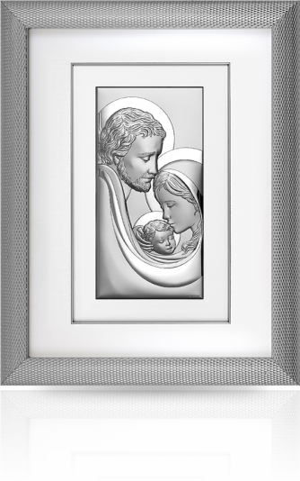 Św. Rodzina w srebrnej ramie: duży obraz za szkłem - Beltrami