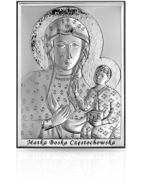 Matka Boska Częstochowska Srebrny obrazek z grawerem Beltrami 6643