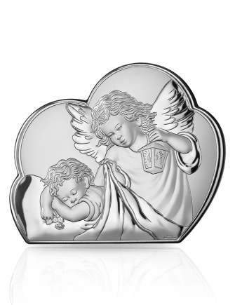 Anioł Stróż w chmurce Obrazek srebrny z grawerem Valenti 81257