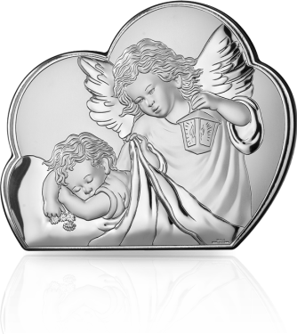 Anioł Stróż w chmurce: obrazek srebrny - Valenti