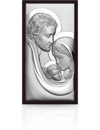 Święta Rodzina w ramce Obraz srebrny na Ślub z grawerem Beltrami 6650