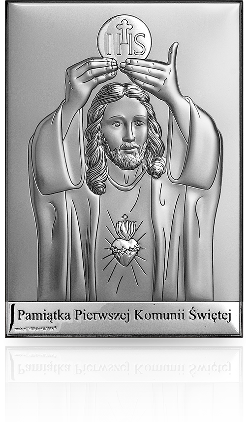 Obrazek komunijny Jezus: obrazek srebrny na Komunię - Beltrami