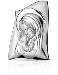 Matka Boska z Dzieciątkiem Obrazek srebrny z grawerem Valenti 81000