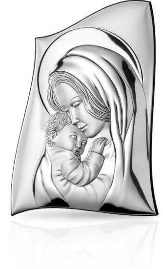 Matka Boska z Dzieciątkiem: obrazek srebrny - Valenti
