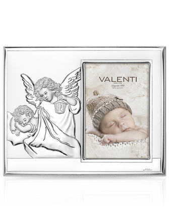 Ramka na zdjęcie z aniołkiem Pamiątka na Chrzest z grawerem Valenti 51087