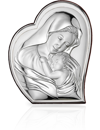 Matka Boża w sercu Srebrna pamiątka z grawerem Valenti 81051