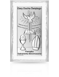 Pamiątka Bierzmowania Obrazek srebrny z grawerem Beltrami 6719W